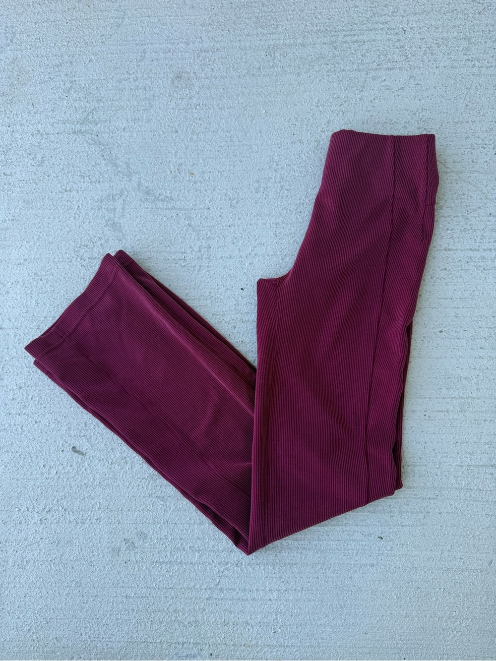 lululemon athletica Ribbed Leggings Flared with leg zipper size 4
